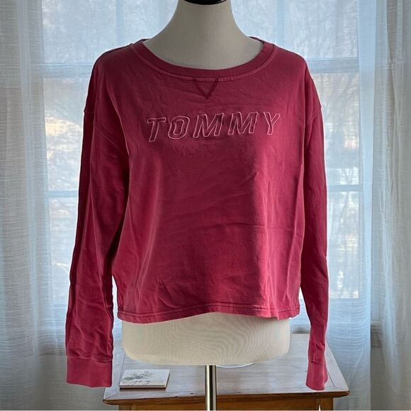 🆕 Tommy Hilfiger Sport Women’s Fuschia Sweatshirt size M - Picture 2 of 12